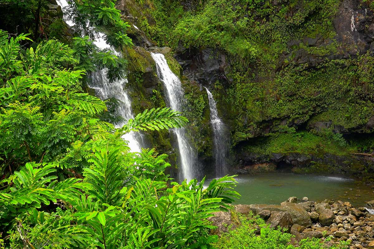Waterfall we visited on a hiking tour in Maui Hawaii