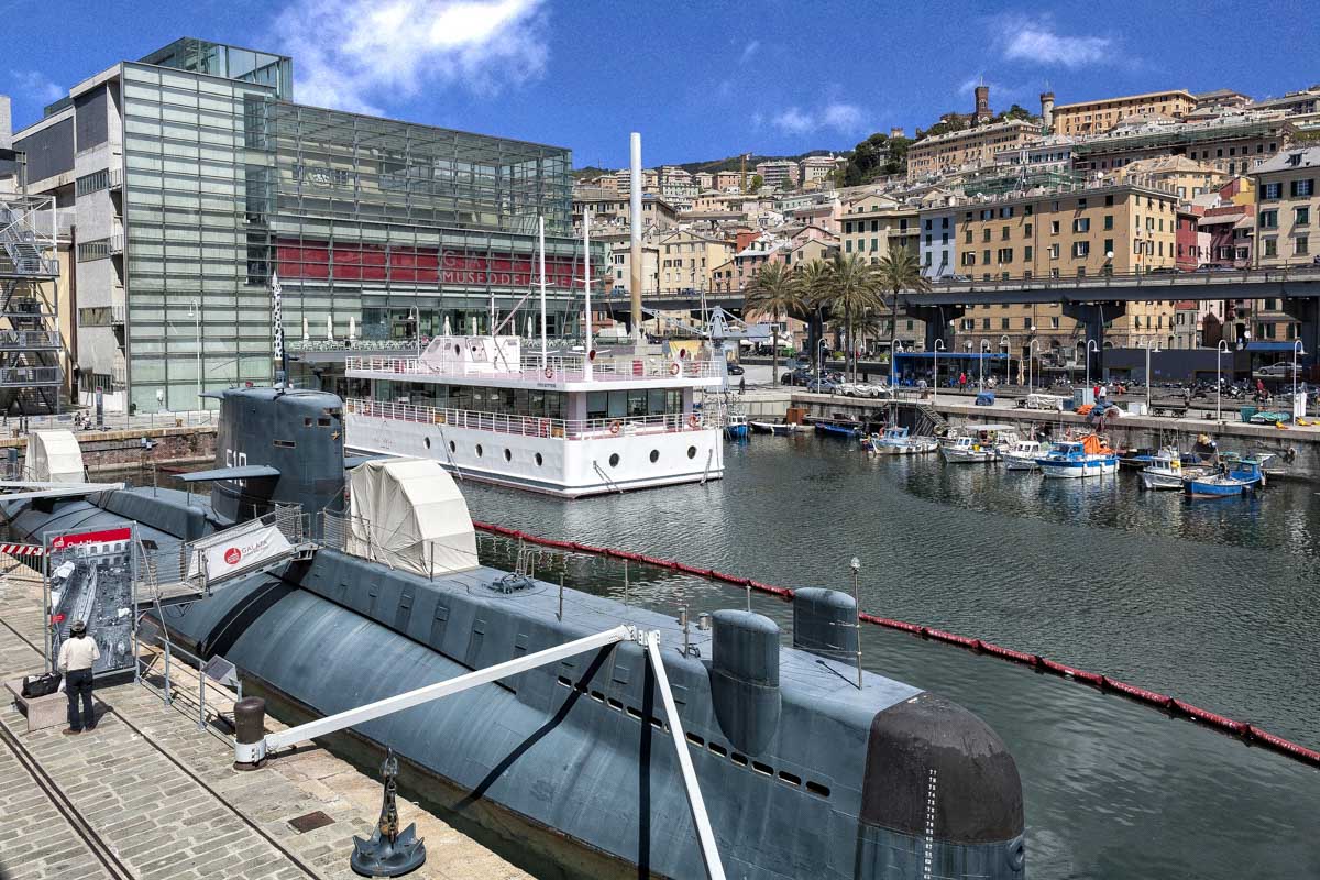 A submarine at Galata Museo del Mare in Genoa Italy
