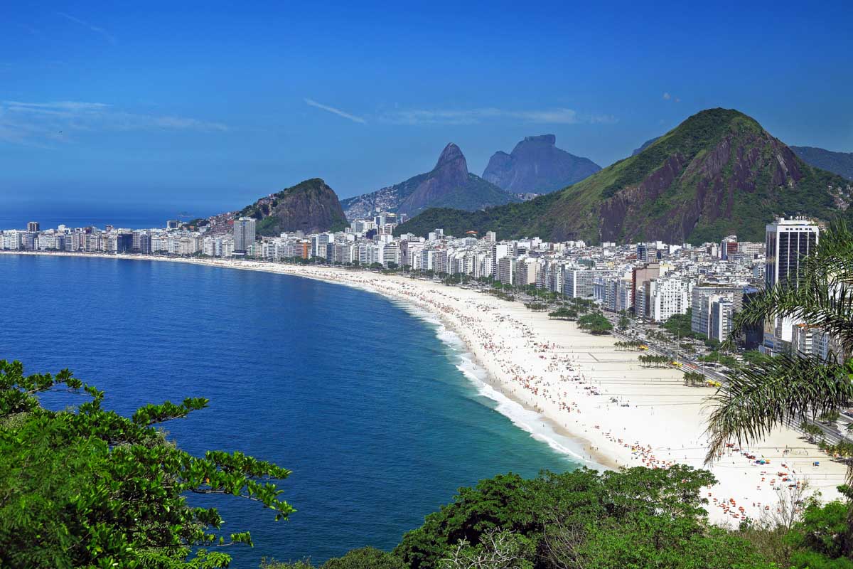 Beach and cityscape of Rio de Janeiro Brazil