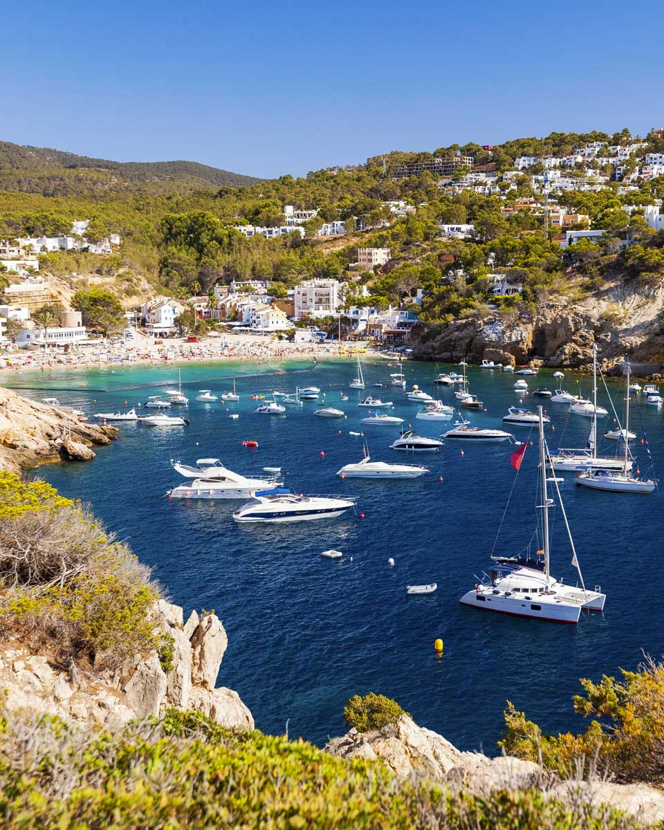 Cala d'Hort seen on an ATV tour in Ibiza Spain