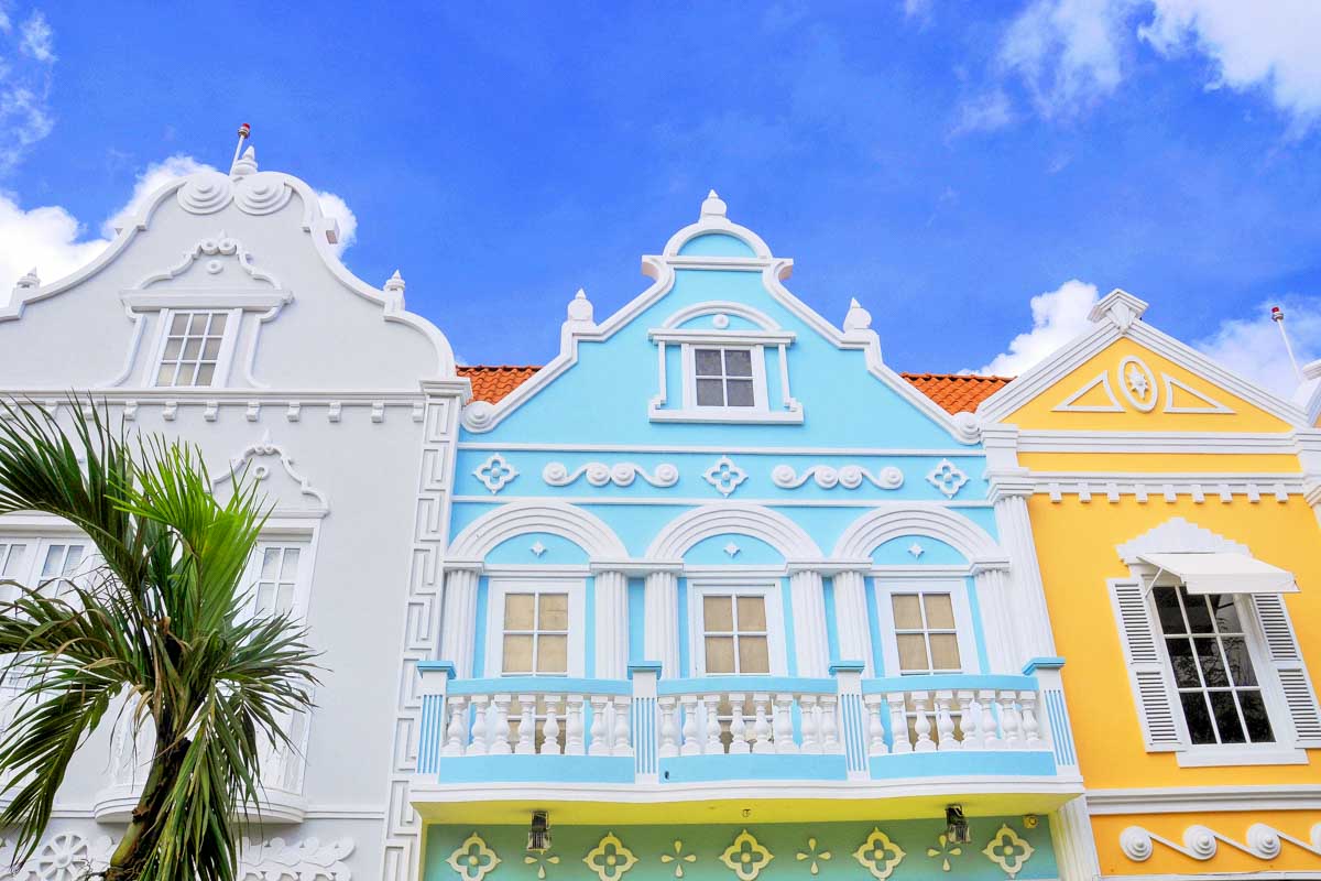 Houses in downtown Oranjestad Aruba