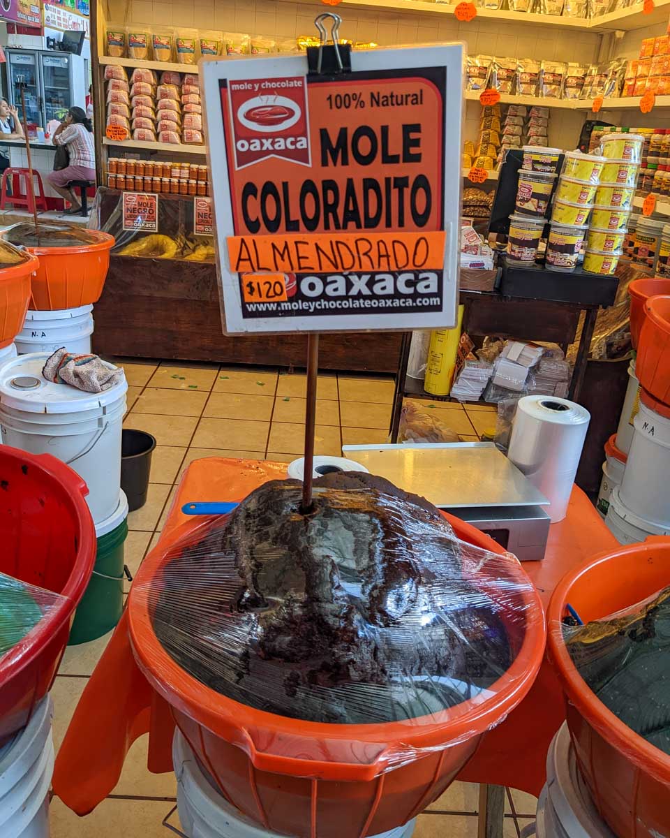 Mole seen on a food tour in the markets of Oaxaca City Mexico