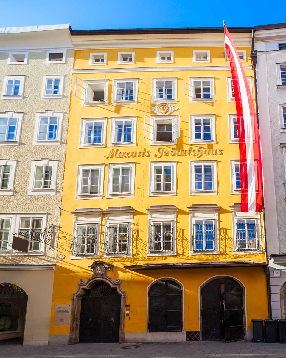 Mozart's birthplace seen on a tour of Salzburg Austria