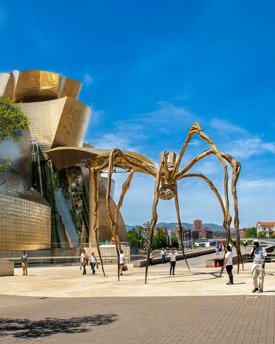 Outside of the Guggenheim Museum in Bilbao Spain