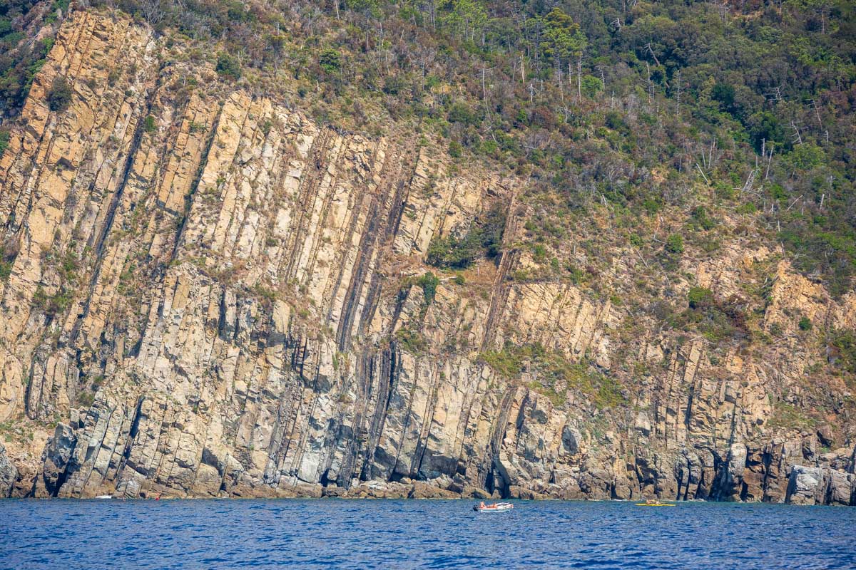 Part of the Ligurian Coastline seen on a sailing tour from Genoa Italy