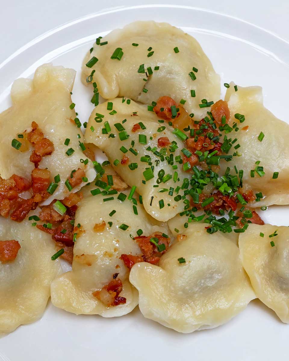 Perogies eaten on a food tour while in Krakow Poland