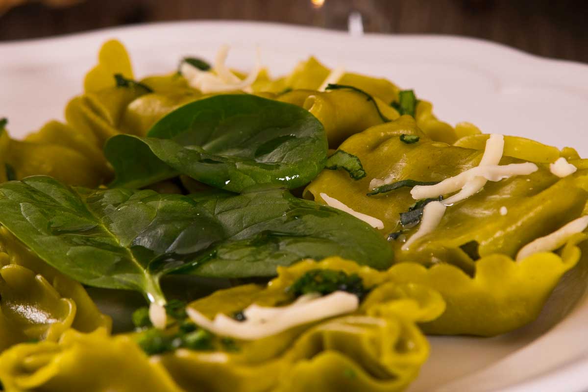 Pesto pasta made during a cooking class in Genoa Italy