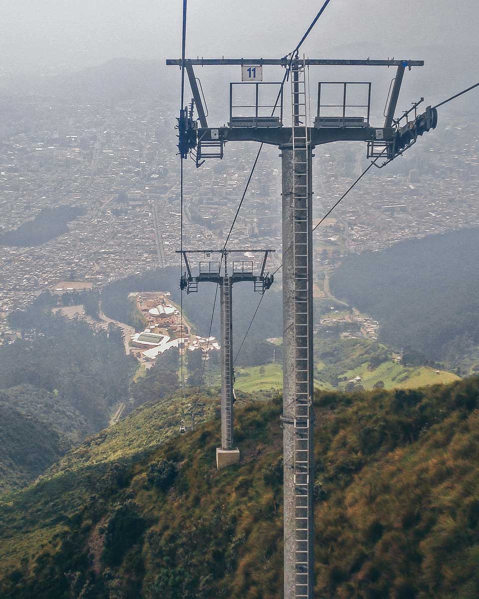 Teleferiqo cable car seen on a tour of Quito Ecuador