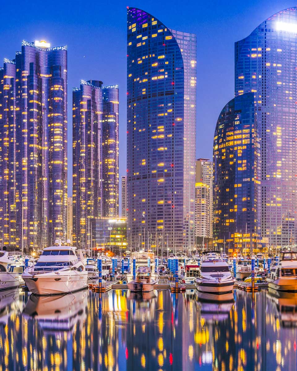 The Bay 101 at night seen in Busan South Korea