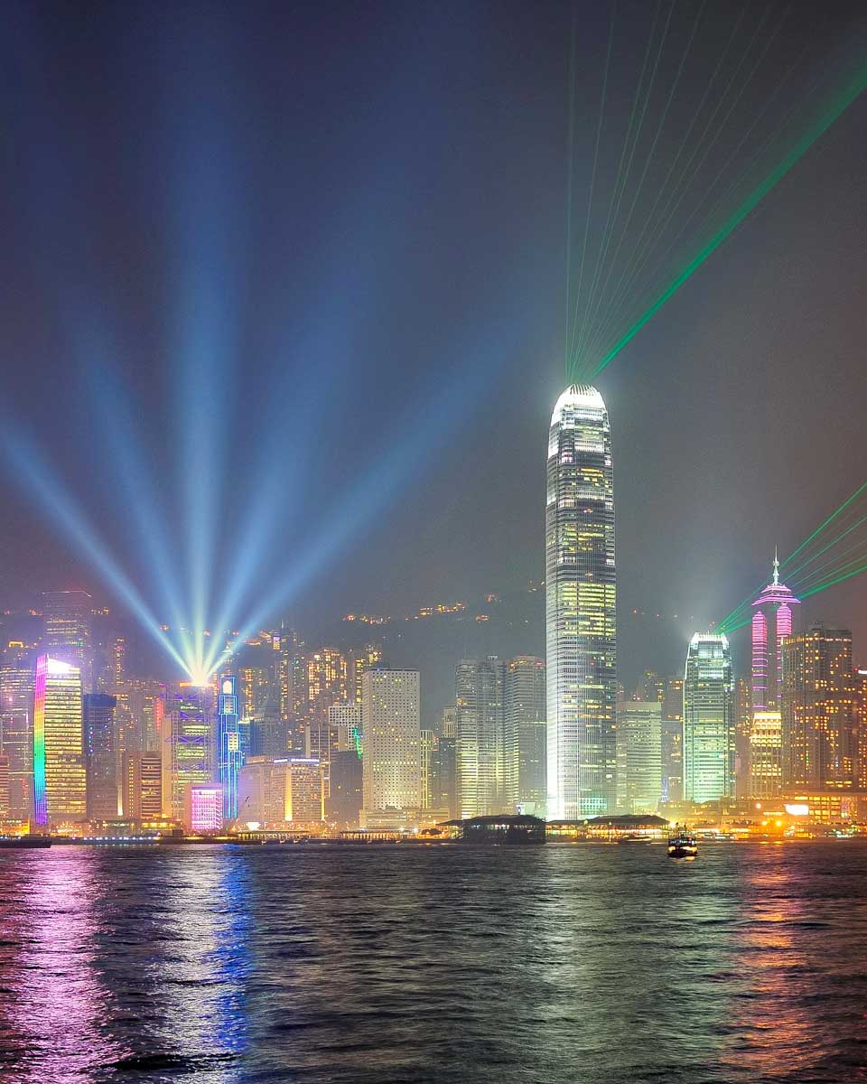 The Hong Kong Symphony of Lights show seen in Hong Kong
