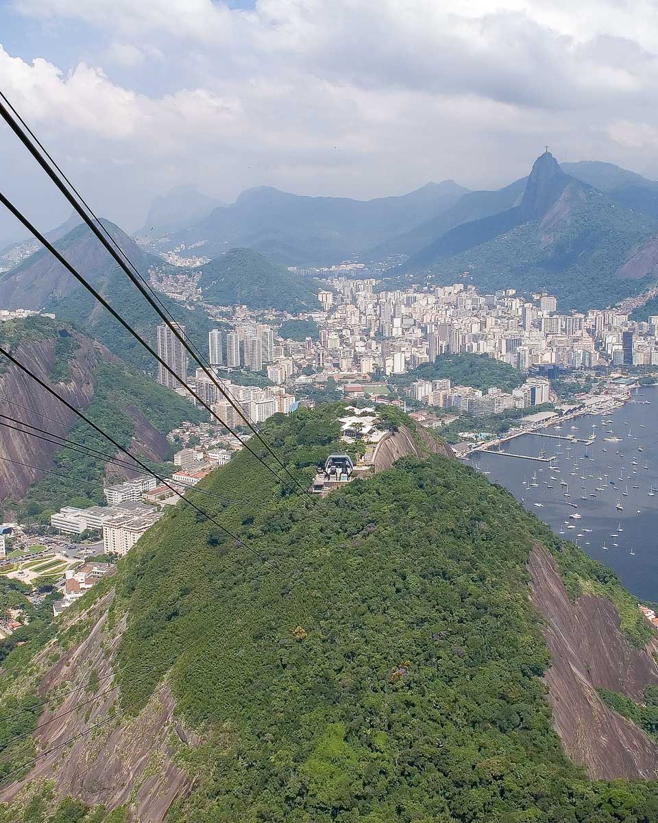 The view of Rio de Janeiro from the cable car to sugarloaf mountain in the Botafogo district 1