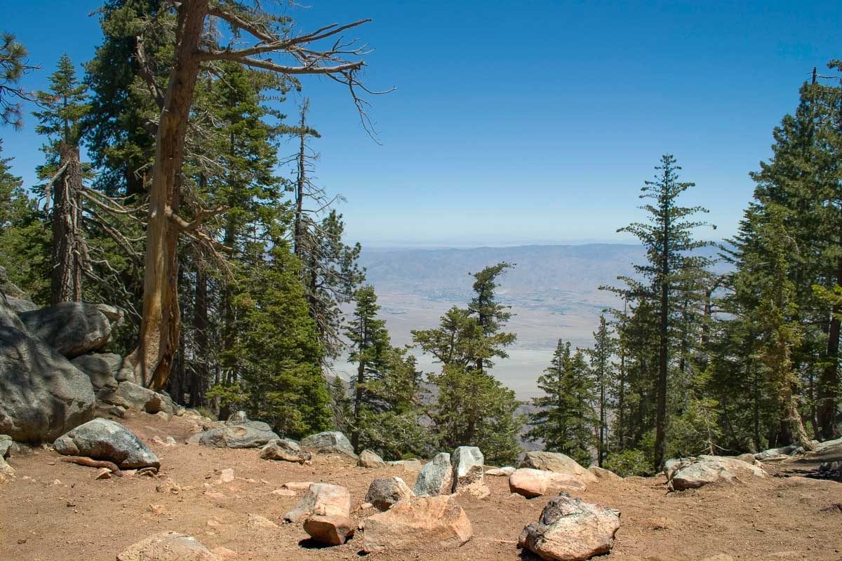 san jacinto mountains seen at the top of the palm springs aerial tramway near Palm Springs California