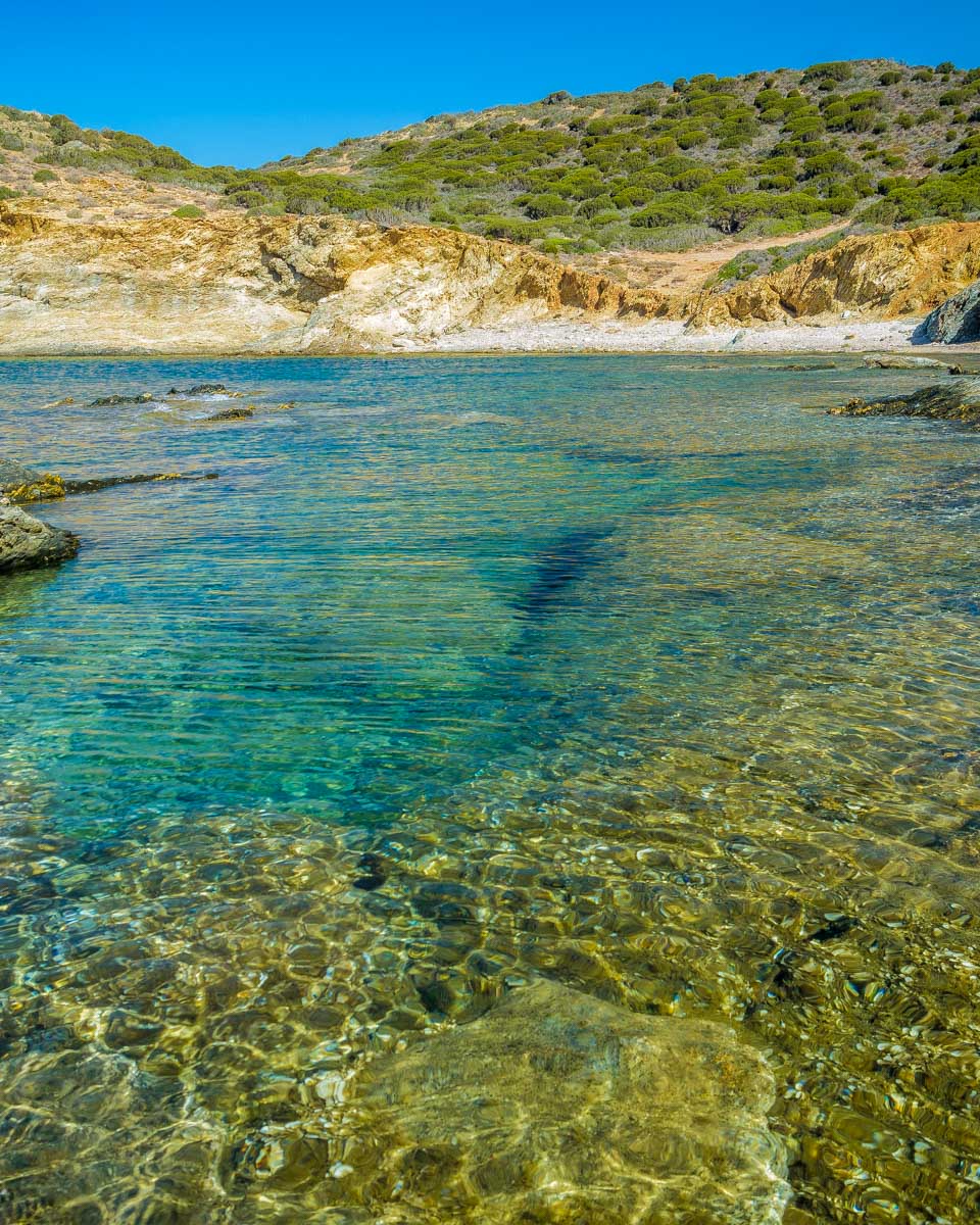 A hidden cove seen on a tour from Cagliari in Sardinia Italy