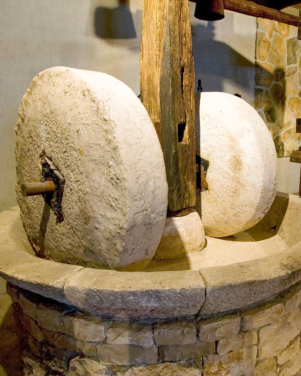 An old olive oil mill seen on a tour from Naxos Greece