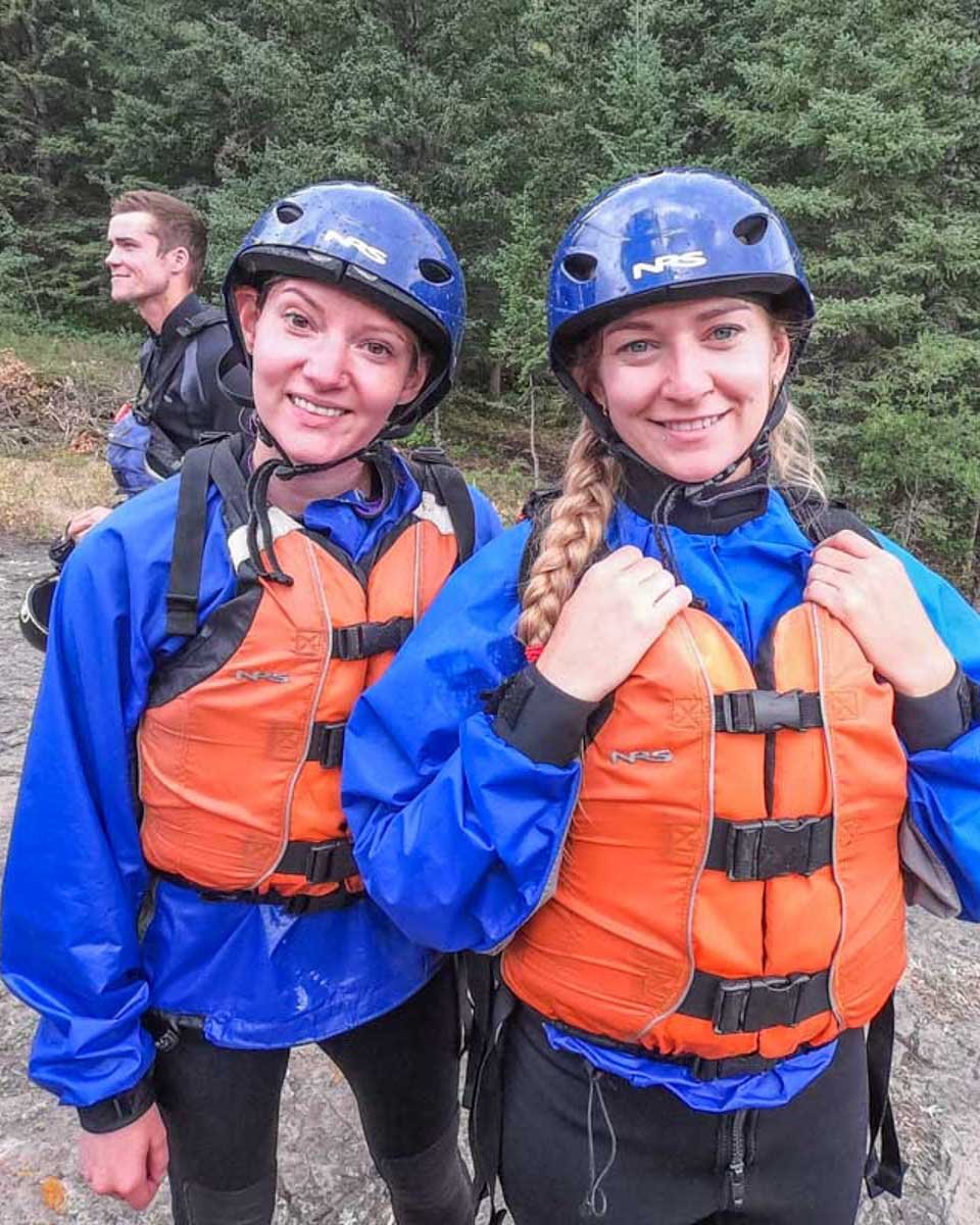 Bailey-and-her-friend-take-a-selfie-while-white-water-rafting-near-Jackson Hole Wyoming