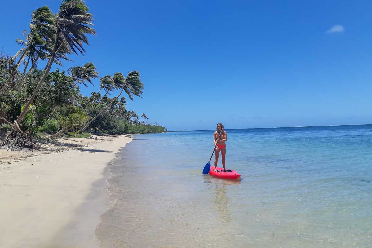 Bailey-paddleboards-in North Cozumel Mexico