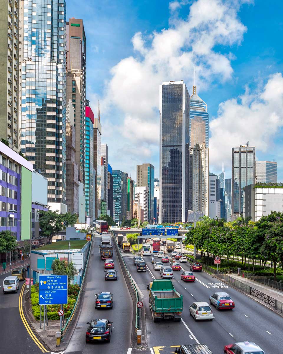 Causeway Bay traffic in Hong Kong China
