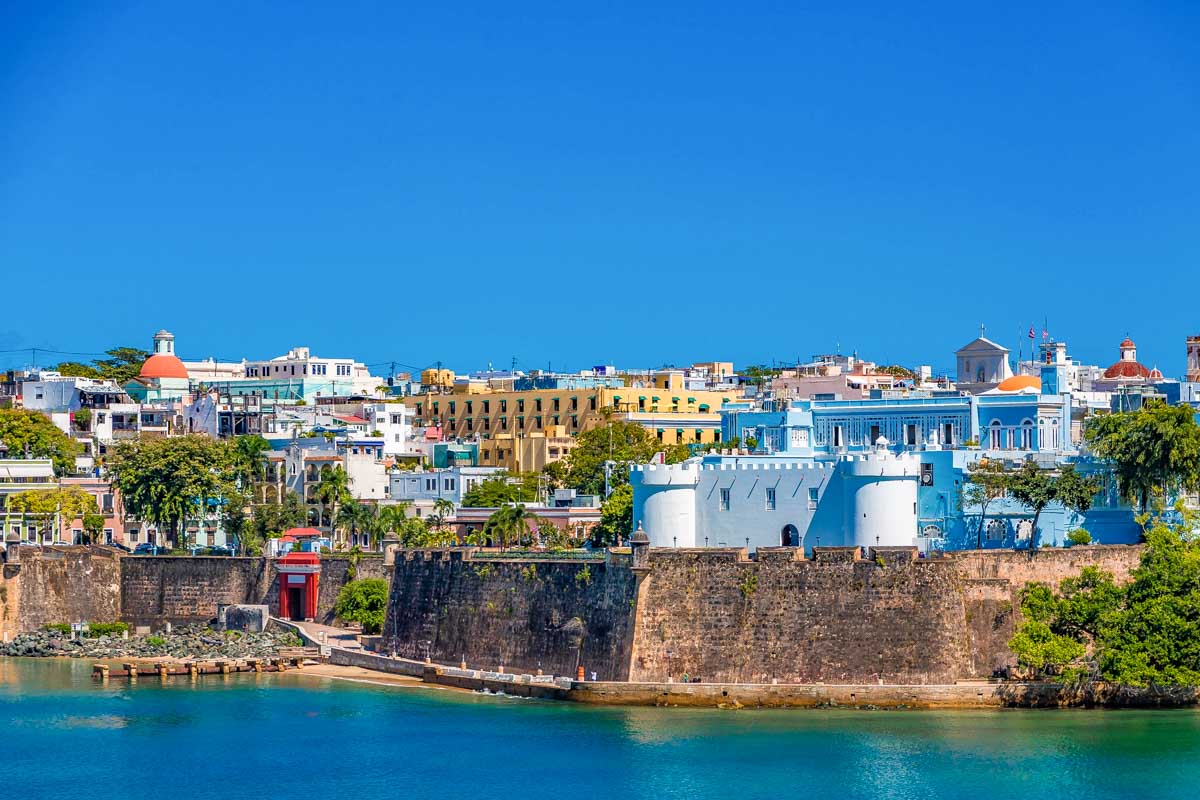 Colorful Hill Overlooking San Juan Harbor in San Juan Puerto Rico