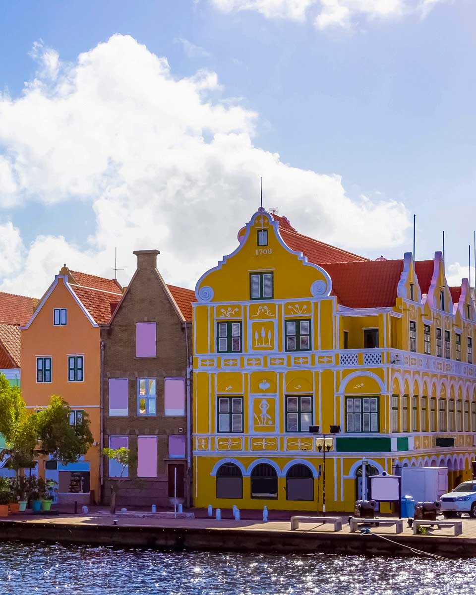 Colorful buildings on the waterfront of Curacao