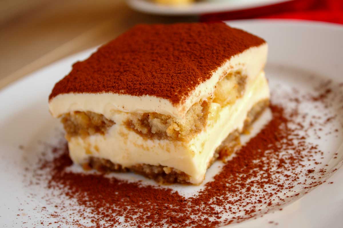 Fresh tiramisu made during a cooking class in Cinque Terre Italy