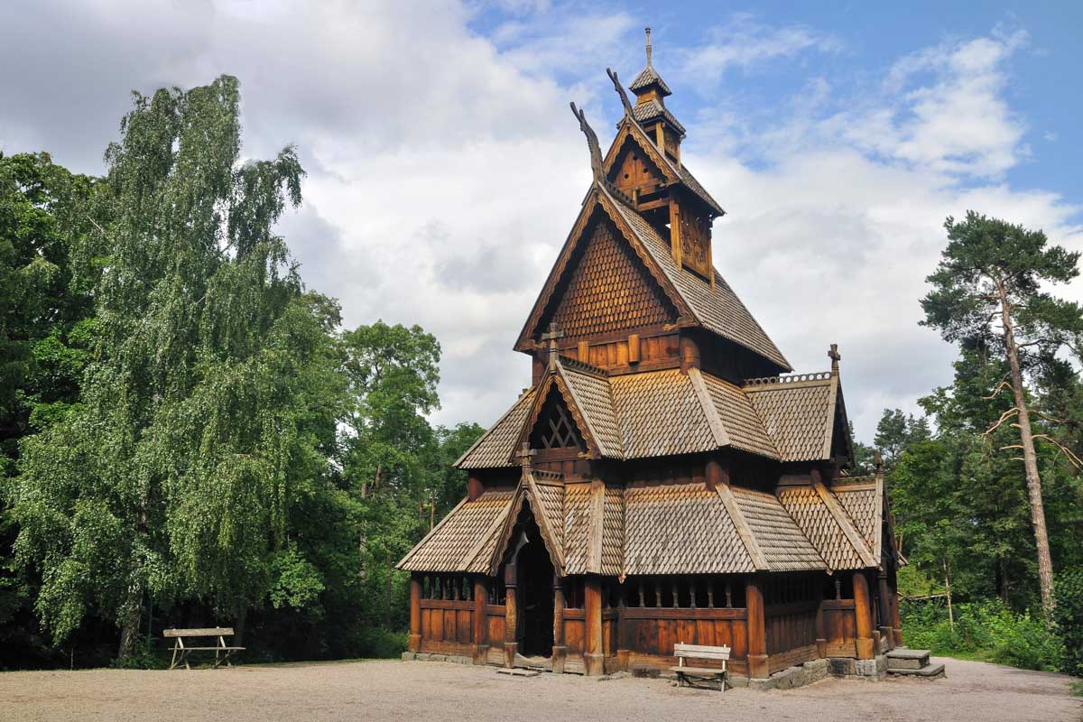 Gol stave church in Folks museum Oslo Norway