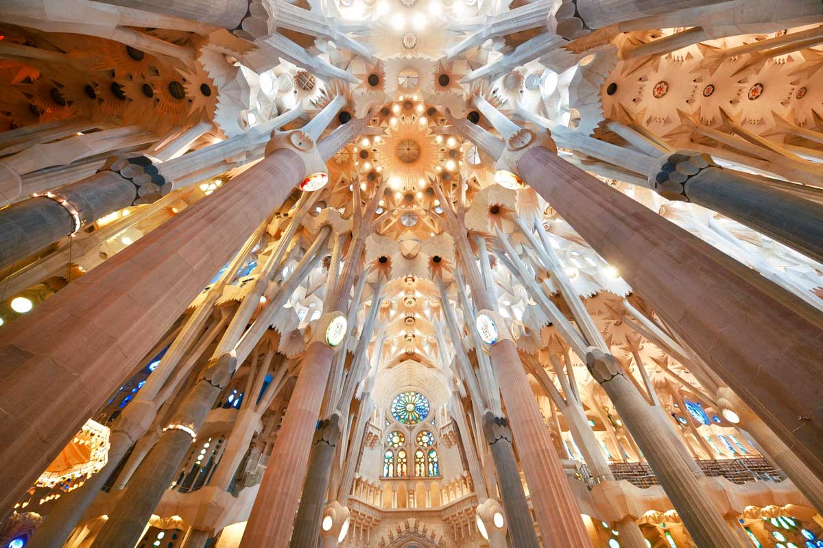 Inside the Sagrada Familia in Spain