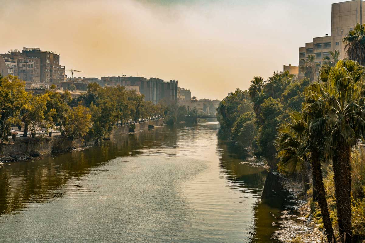 Morning along the Nile in Cairo Egypt