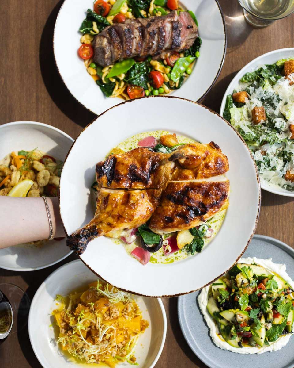 Multiple dishes served at sky 360 restaurant in calgary alberta