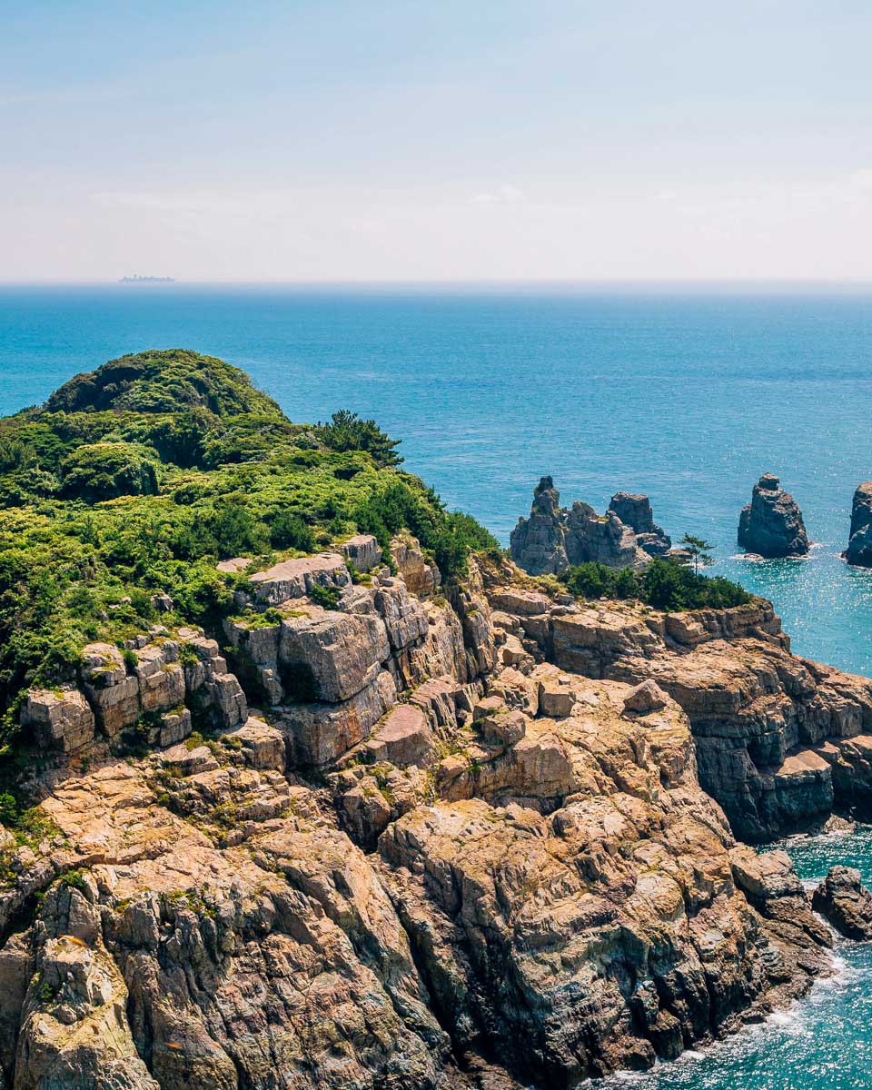 Oedo Island cliffs seen on a tour from Busan South Korea