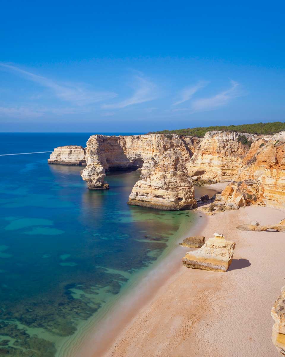 Praia da Marinha seen on a tour from Faro Portugal