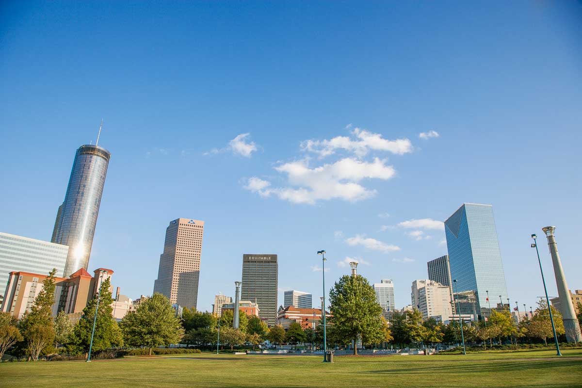 The Centennial Olympic Park in downtown Atlanta Georgia
