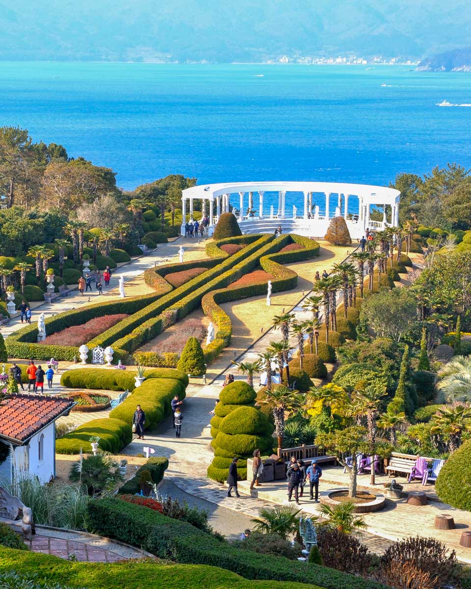 The botanical gardens seen on Oedo Island in Busan South Korea