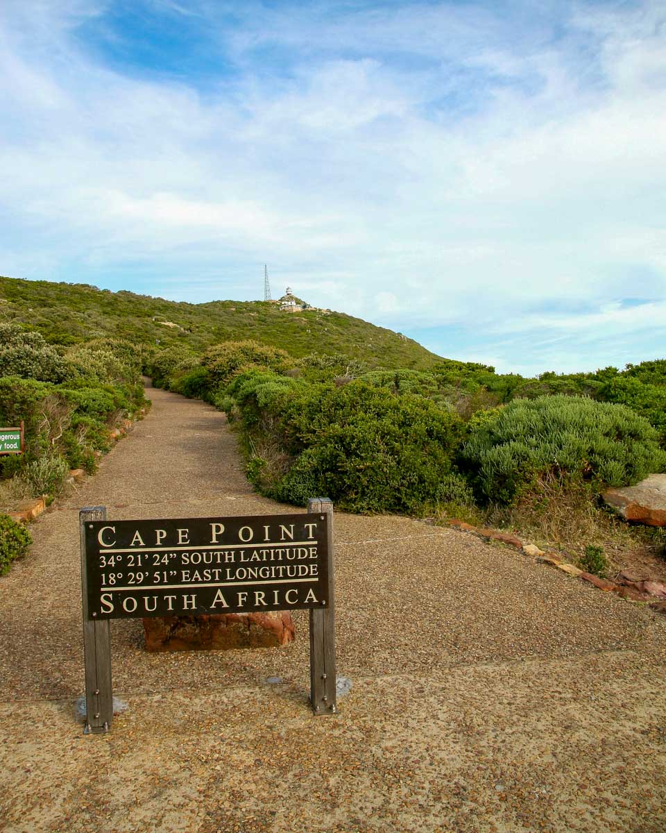 The sign at the Cape of Good Hope seen on a tour of Cape Town South Africa