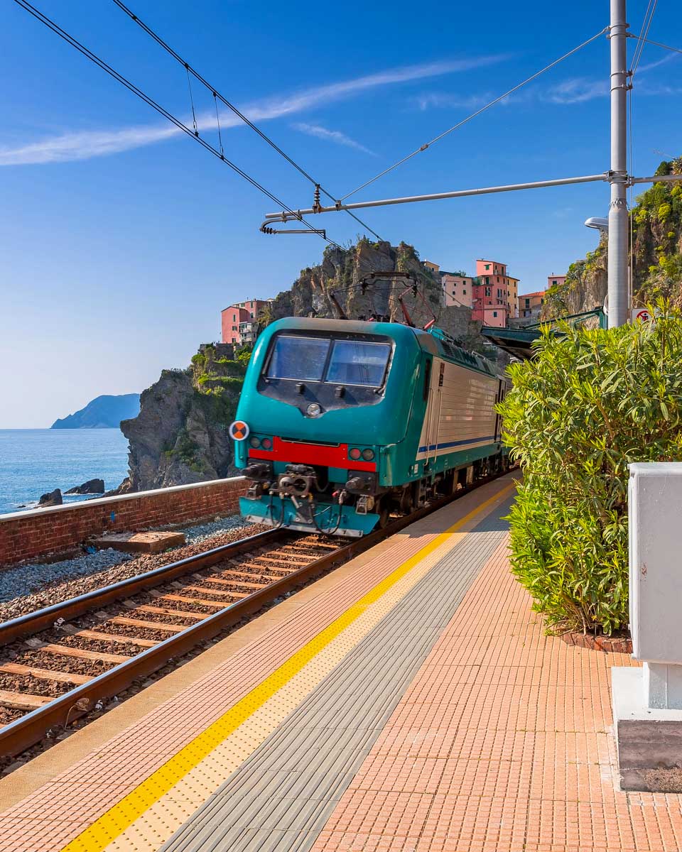 The train station at Manarola in Cinque Terre Italy