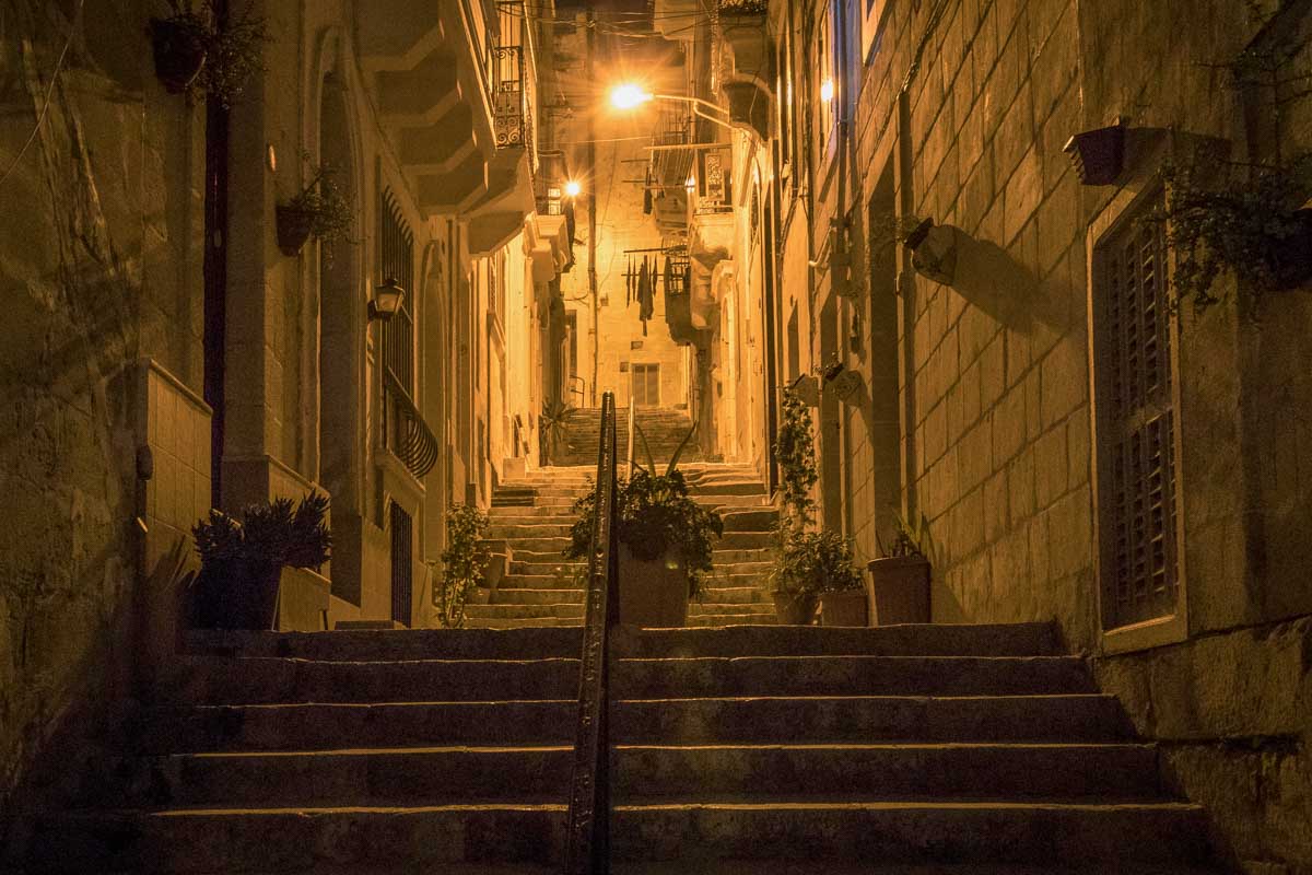Valletta Malta at night