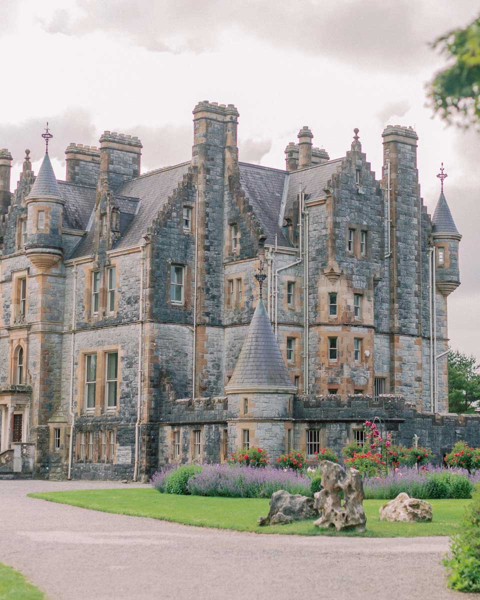 View of Blarney House and Gardens in Ireland from Cork