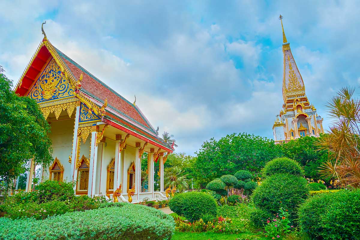 View of Wat Chalong in Phuket Thailand