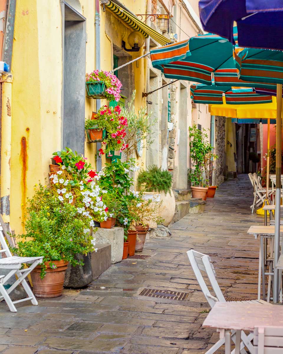 Walking through Old Town Monterosso in Cinque Terre Italy
