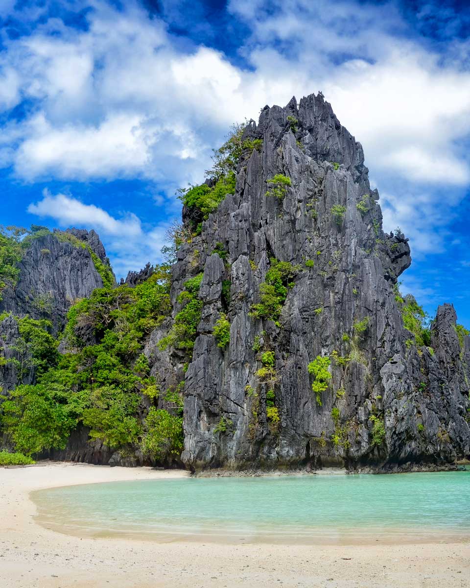 A secluded beach seen on a tour from El Nido Philippines