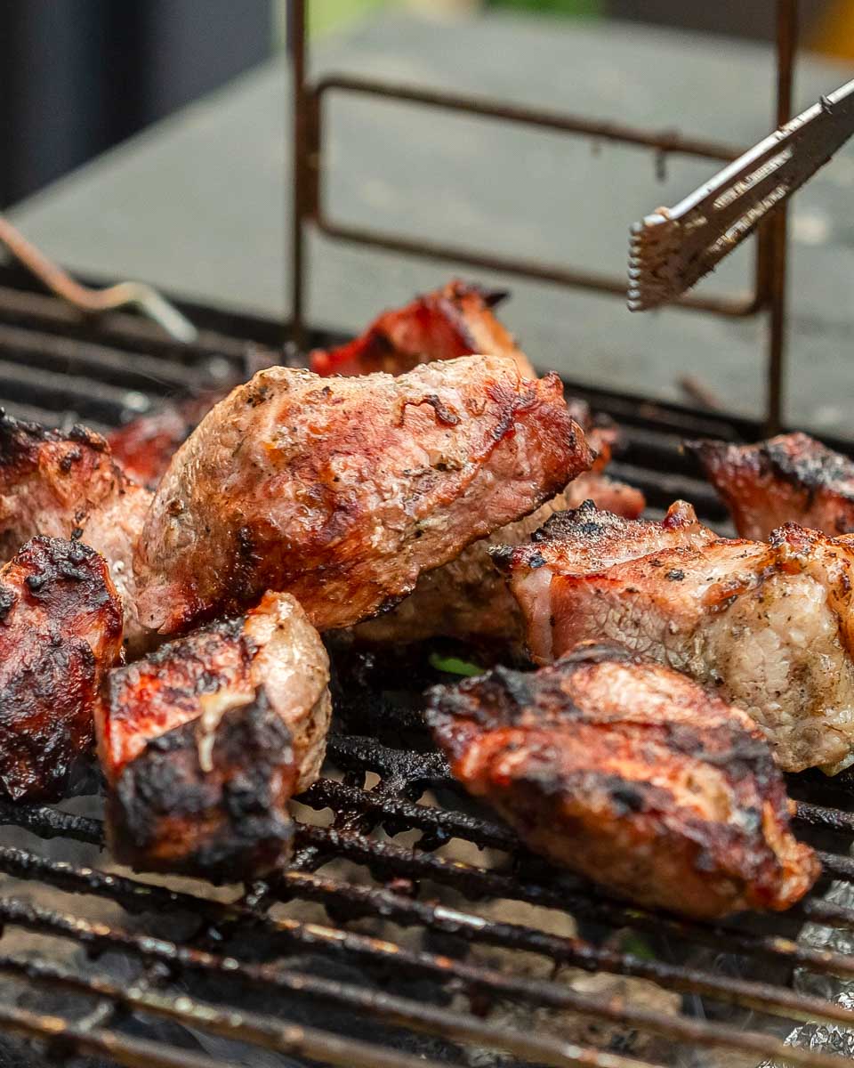 An asado lunch eaten on a horseback tour in Bariloche Argentina