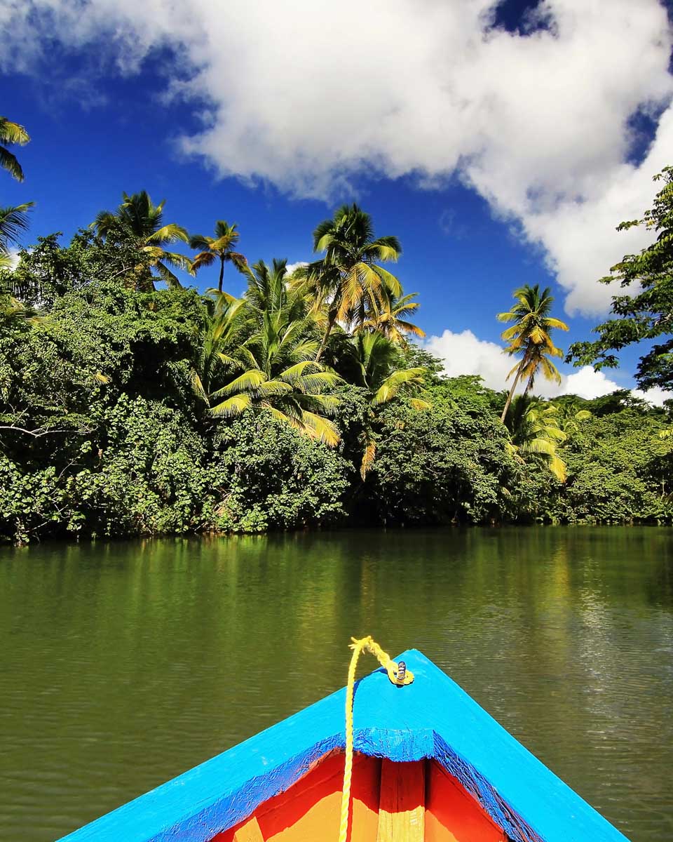 Boat on Indian river in Dominica