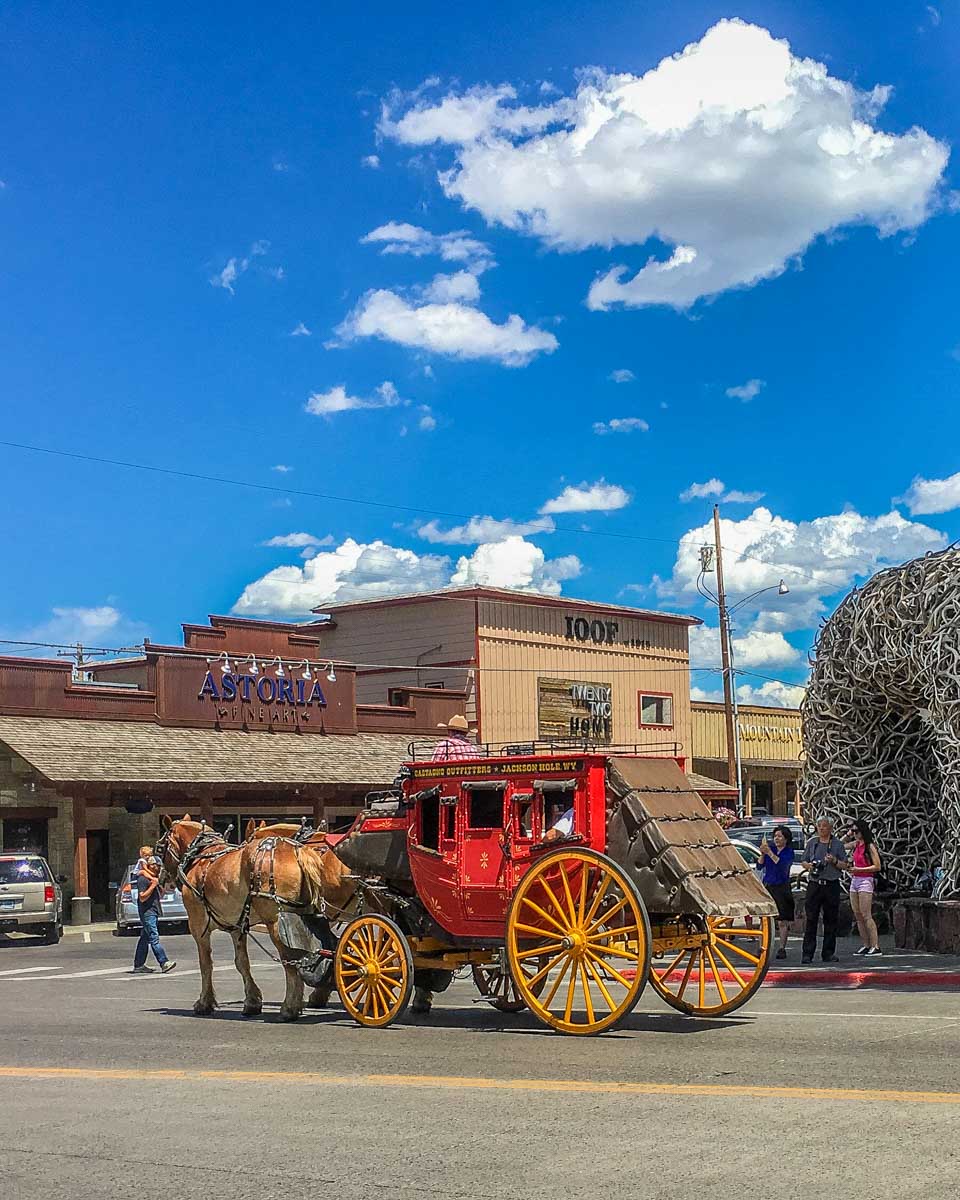 Downtown Jackson Hole Wyoming near the Grand Tetons National Park