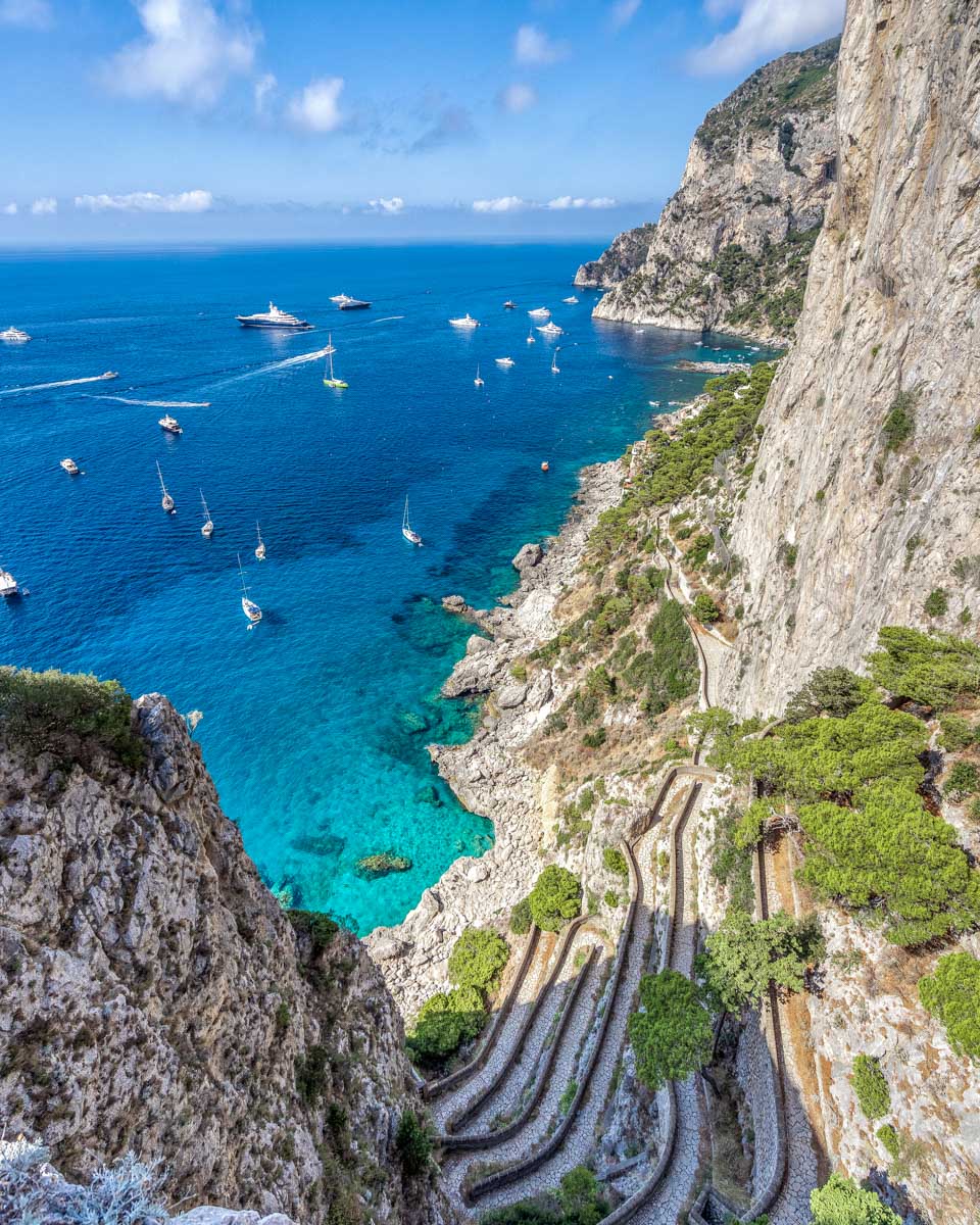 Gardens of Augustus seen in Capri Italy