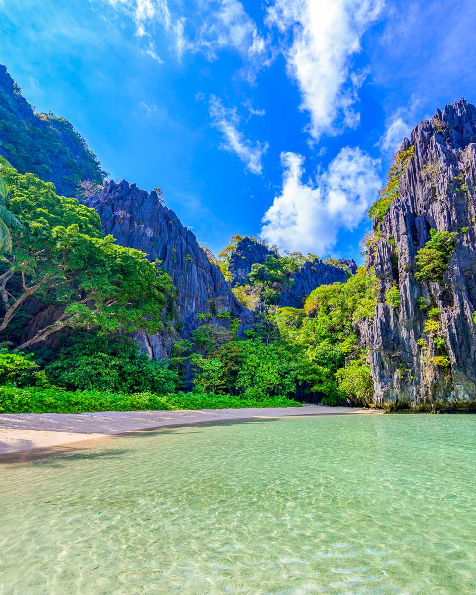 Hidden Beach seen on an island hopping tour from El Nido Philippines