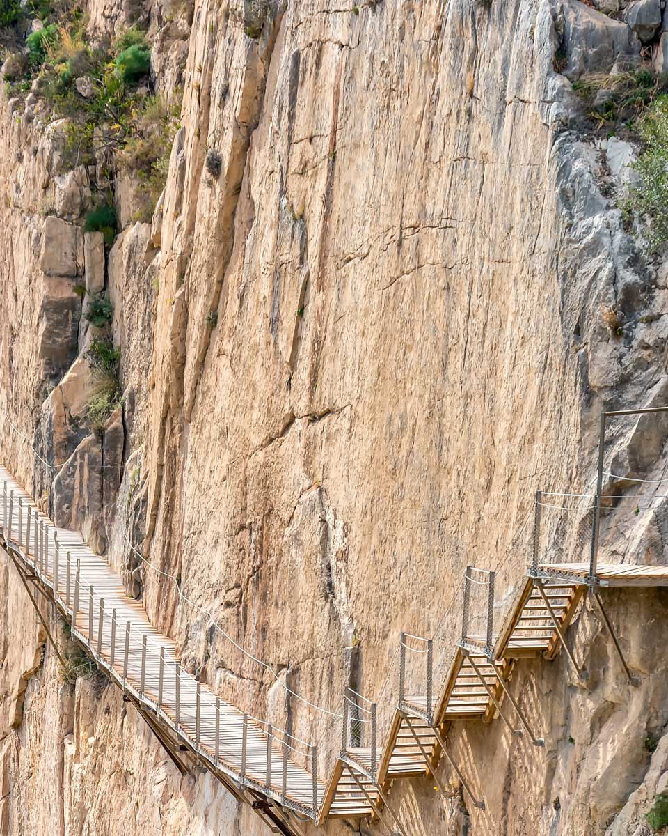 Part of the Caminito del Rey seen on a tour from Malaga Spain