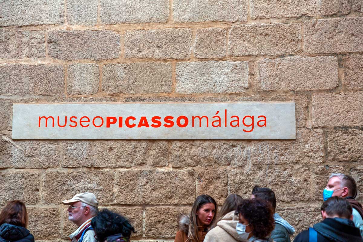 People at the Picasso Museum in Malaga Spain