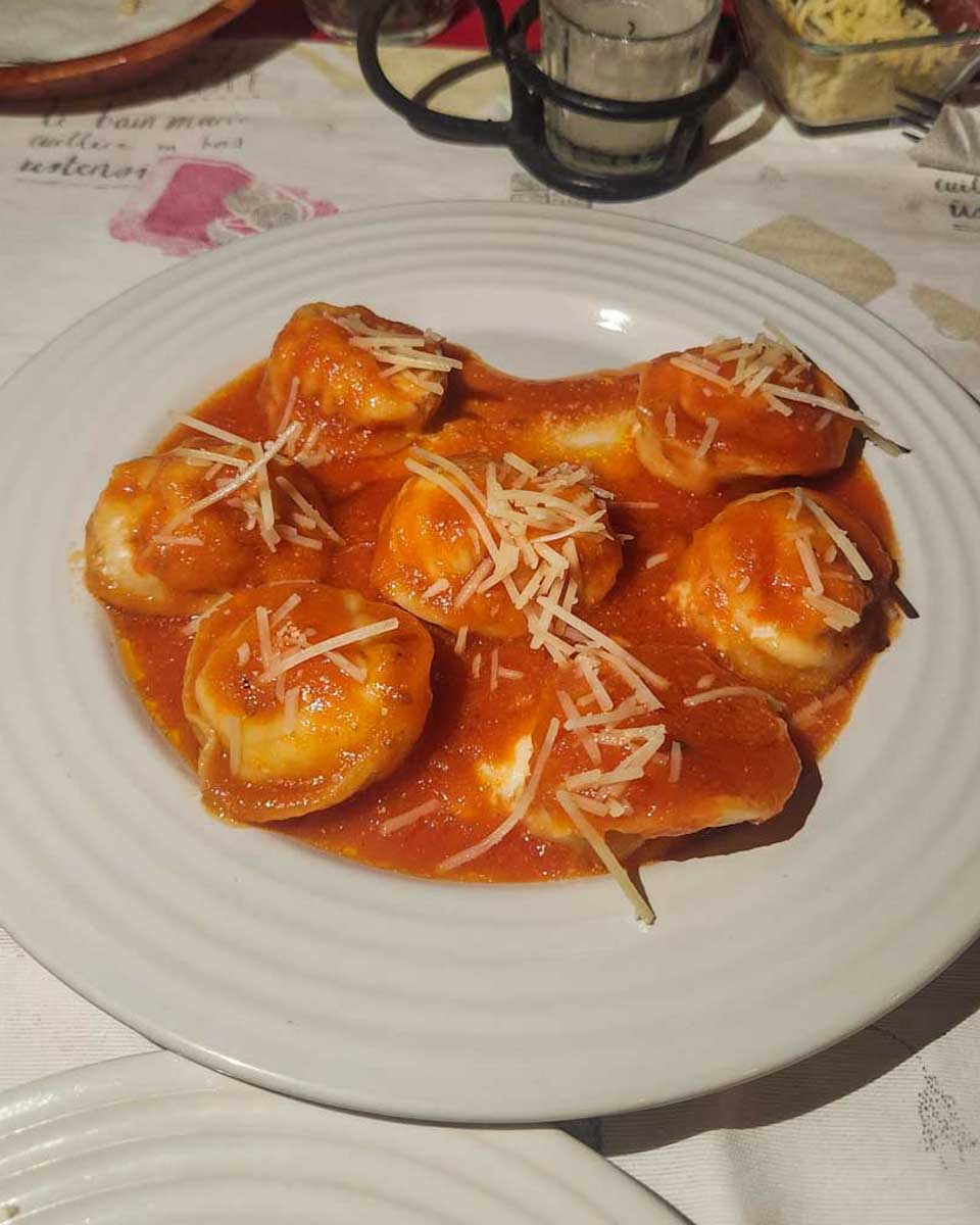 Ravioli eaten in Capri Italy during a cooking class