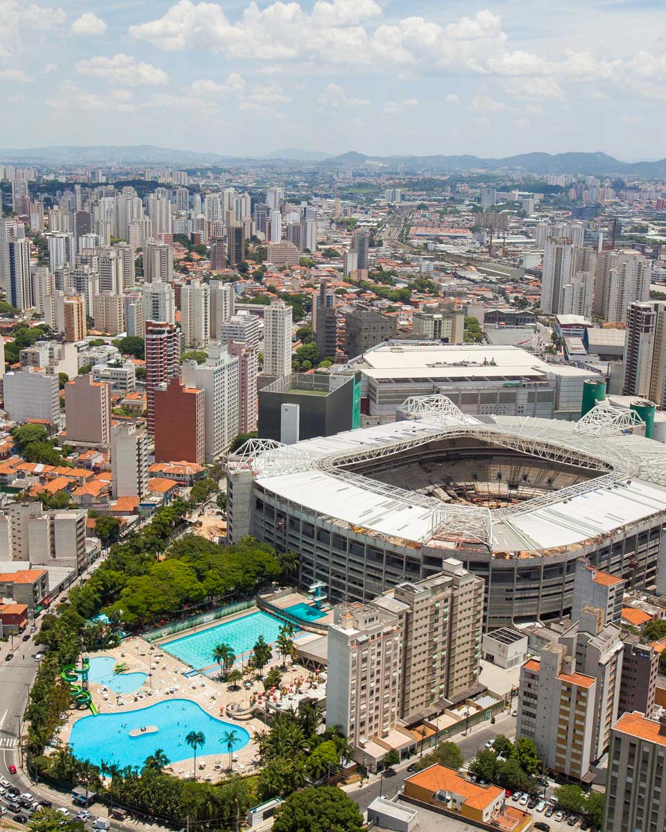 Sao Paulo seen from a helicopter flight in Brazil