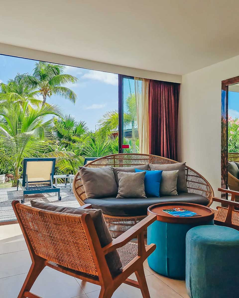 Sitting area in the hotel room at Hommage Hotel & Residences St-Martin