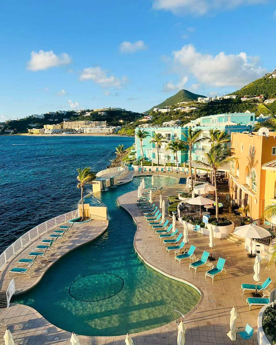 The outdoor pool at Oyster Bay Beach Resort in St Martin